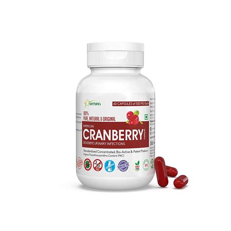 SKYTAG's American Cranberry Capsules. 100% Vegan Strengthens Urinary ...