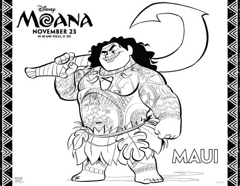 Collection of Maui Coloring Pages - Free Printable