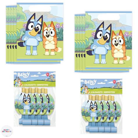 Amazon.com: Unique Bluey Party Favors Set - 16 Bluey Goodie Bags, 16 ...