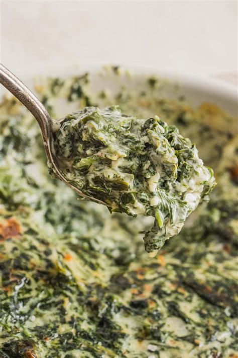 Baked Creamed Spinach (From Frozen) - The Dizzy Cook