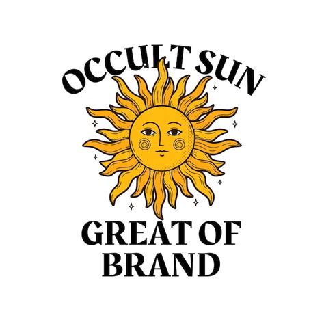 Occult sun great of brand vintage design | Premium Vector