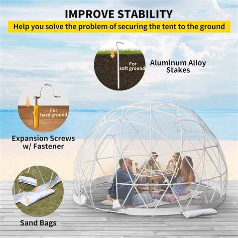 Buy VEVOR 9.5FT Garden Dome Bubble Tent, Upgraded Geodesic Dome ...