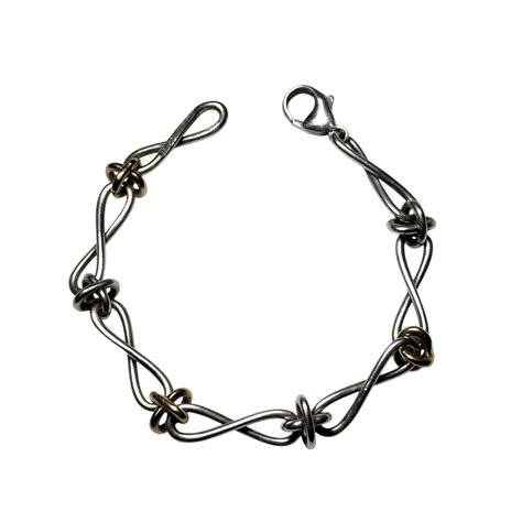 special vintage TIFFANY silver × k18 infinity link chain bracelet ...