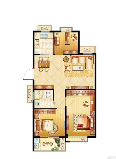 80平米简约小两室两厅户型装修效果图大全 - 家居装修知识网