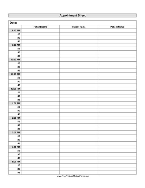 Appointment Sheet Form Fill Out And Sign Printable Pd - vrogue.co