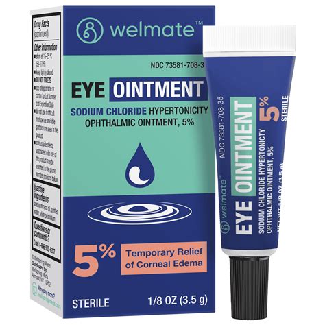 WELMATE Sodium Chloride Hypertonicity Ophthalmic Ointment 5% | 3.5 gm ...
