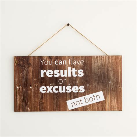 Buy Cash Quotation No Excuses Hanging Picture Frame - 35 x 18 cm from ...