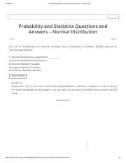 Image result for Normal Distribution Exam Questions