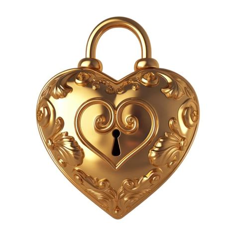 The rococo heart shape lock gold pendant jewelry | Premium AI-generated ...