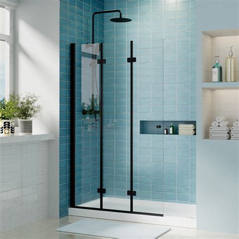 Buy Shower Door, 43" W x 72" H Frameless 3-Panel Folding Shower Screen ...