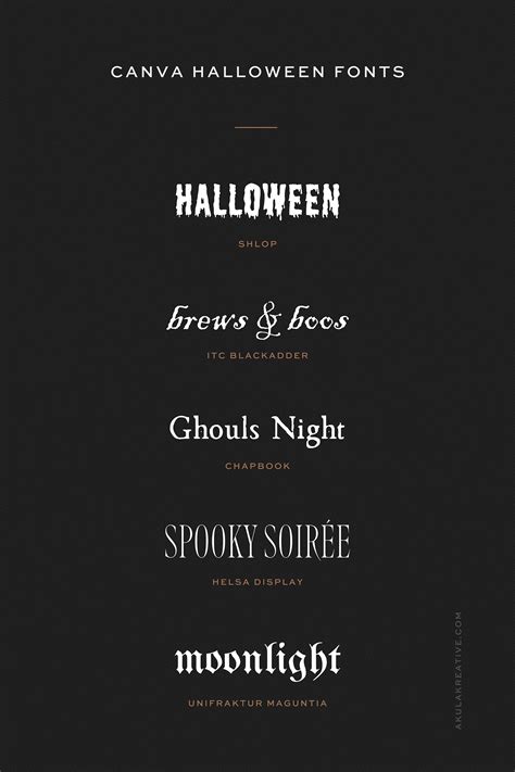 Canva Halloween Fonts: An Elegant Collection of Unexpected Typefaces ...