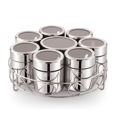Buy MARU Stainless steel 8-in-1 Storage container Set For Kitchen with ...