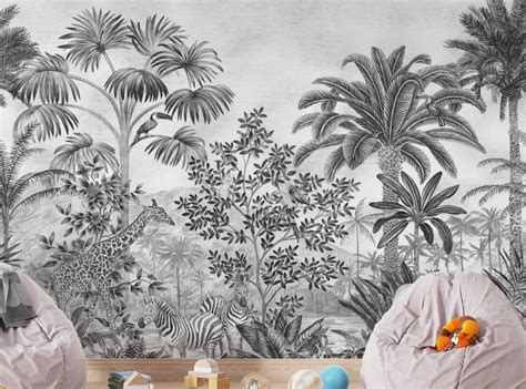 Pick Up Monochrome Tropical Jungle Wallpaper for a Wild Feel