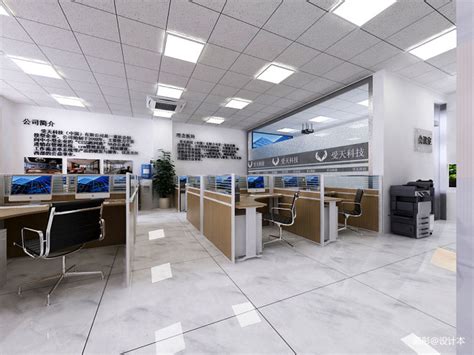 创业公司办公室前台装修设计案例效果图_岚禾办公空间设计