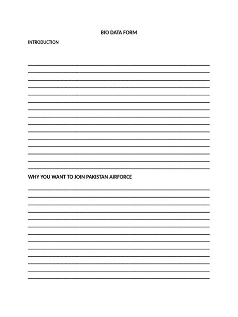 Image result for Bio Data Form PDF