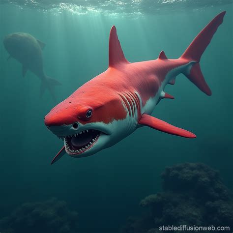 A Colorful Image of a Red Shark | Stable Diffusion Online