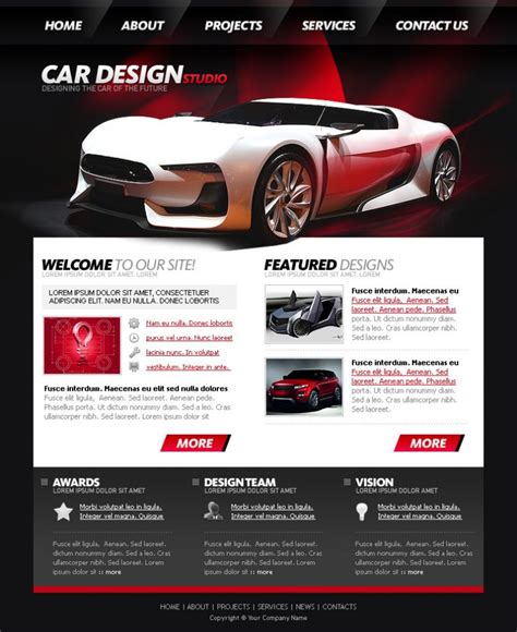 Car Design Website Template - PSD Templates