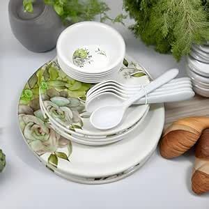 Inpro Melamine Round Dinner Set for 24 Pcs Contains 6 Full Plates, 6 ...
