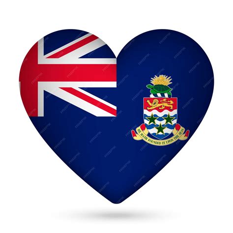 Premium Vector | Cayman islands flag in heart shape vector illustration