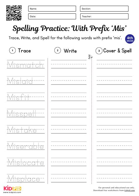 Words With Prefixes Worksheet for Grade 4 - Kidpid