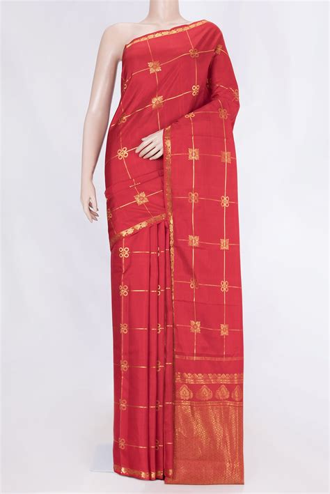 Red Dual Tone Kanchipuram Silk Saree – Nalli Silk Sarees Pvt Ltd