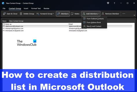 Image result for Create Outlook Distribution List