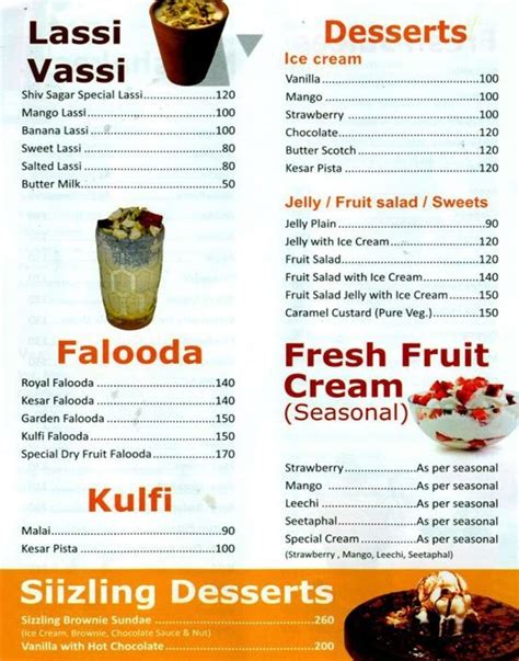 Shiv Sagar Menu, Menu for Shiv Sagar, Navrangpura, West Ahmedabad ...