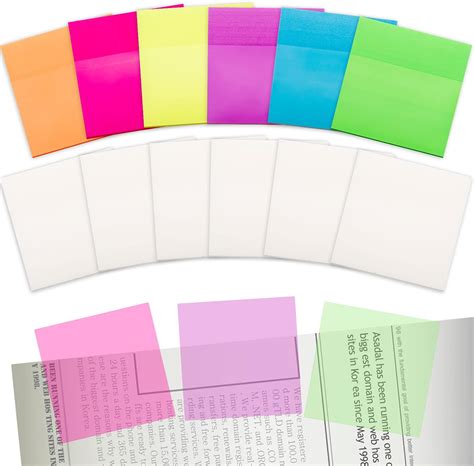 Amazon.com : EOOUT 18 Pack Lined Sticky Notes Transparent, 11 Bright ...