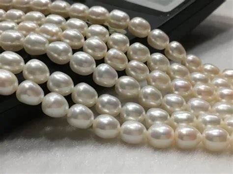 Freshwater Rice Shape Pearl String - Freshwater Rice Shape Pearl Beads ...