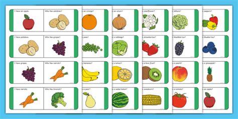 Fruit and Vegetables Loop Cards (teacher made) - Twinkl