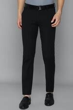 Buy Men Black Slim Fit Solid Casual Trousers Online - 752994 | Allen Solly