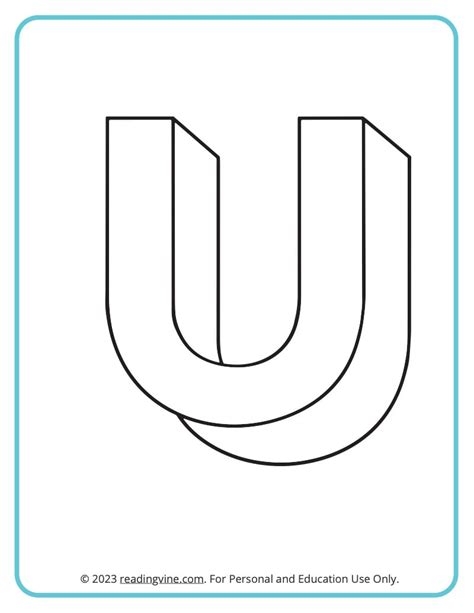 Letter U Coloring 的图像结果