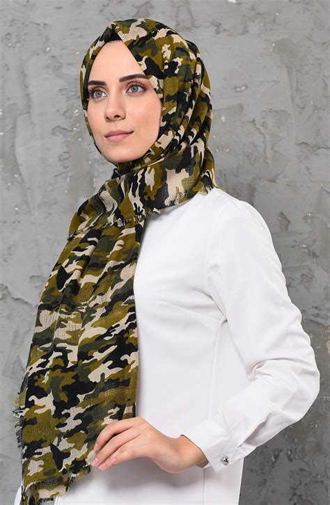 شال أخضر جيشي 901499-07 | Sefamerve