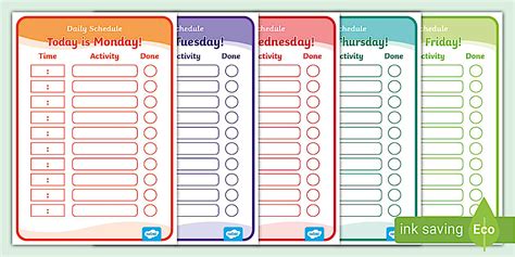 Editable Daily Schedule Posters - Years 3-6 - Parents