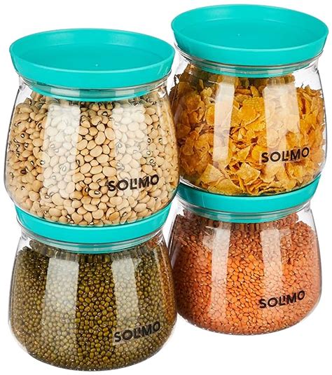 Buy Amazon Brand - Solimo Plastic Storage Jar and Container Set I Air ...
