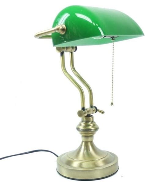Banker's lamp with green glass shade Art deco | Boutique Trukado ...