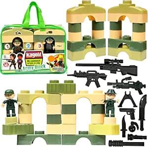 Mini Gifts-Blocks For Kids,Army Blocks With 32 Blocks,2 Army Mens & 10 ...
