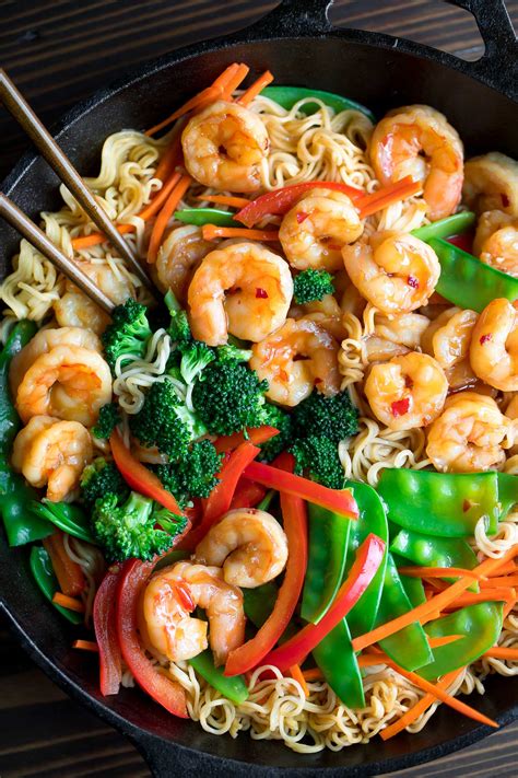 Shrimp Stir Fry with Ramen Noodles - Peas and Crayons