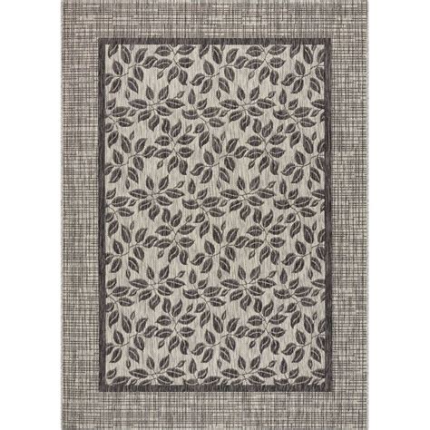 Nourison Garden Party 9 X 12 (ft) Ivory/Charcoal Indoor/Outdoor ...