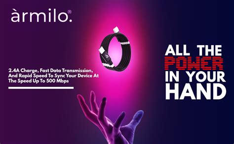 Armilo. Fusion Charging Cable (Type C Charger) 3A Fast Charge and Sync ...