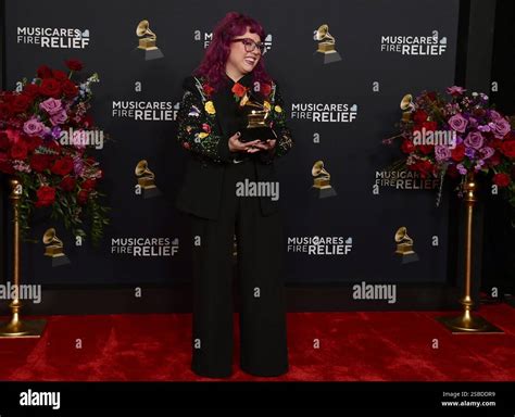 Sierra Ferrell poses in the press room with the award for best American ...