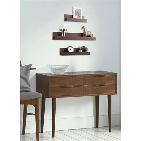 Buy Levie 4 in. x 24 in. x 4 in. Walnut Brown Wood Floating Decorative ...