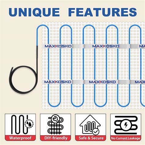 Snapklik.com : MAXKOSKO 70 Sqft Electric Floor Heat Mat Kit, 120 V ...