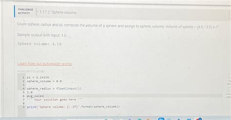 Image result for Volume of Sphere in Python