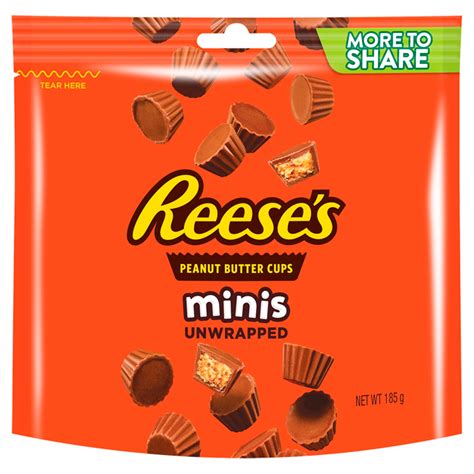 Reese's Minis Unwrapped Peanut Butter Cups More to Share 185g | Single ...