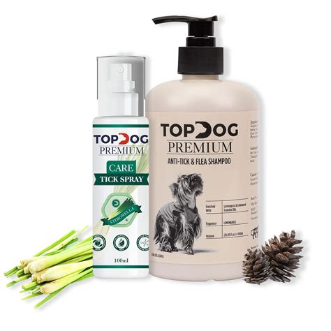 Buy TOPDOG PREMIUM Anti Tick Spray and Shampoo Combo - Citronella Based ...