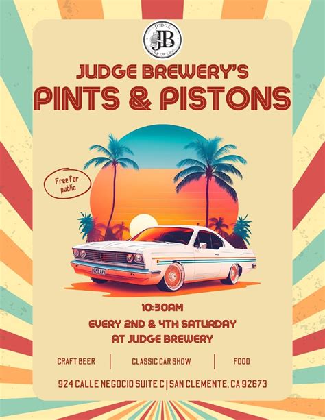 Pints and Pistons, Judge Brewery, San Clemente | AllEvents