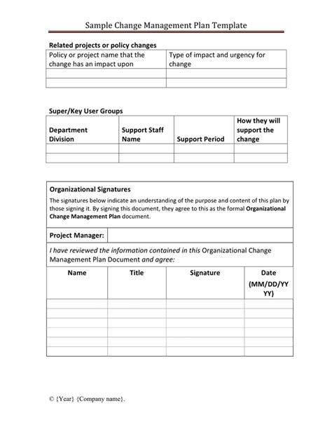 Change Management Template Example 的图像结果