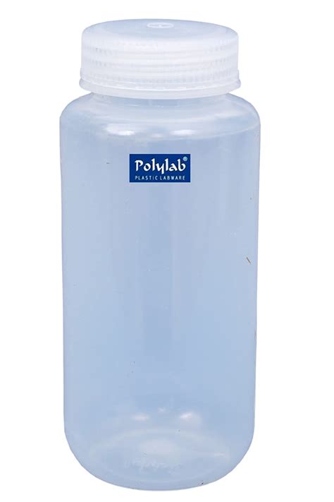 POLYLAB Plastic Wide Mouth Reagent Botttle(Size: 500ML) (Packof 12PCS ...
