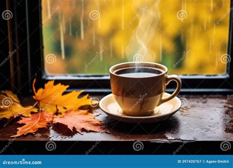 Cup Wood Autumn Fall Hot Mug Coffee Table Morning Breakfast Leaves ...